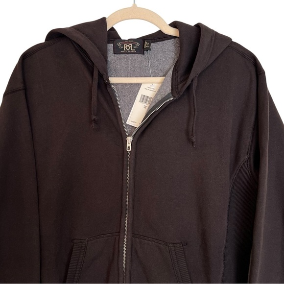 Ralph Lauren Double RL Men’s Full Zip Hooded Sweatshirt Faded Black XS NWT - Picture 2 of 6